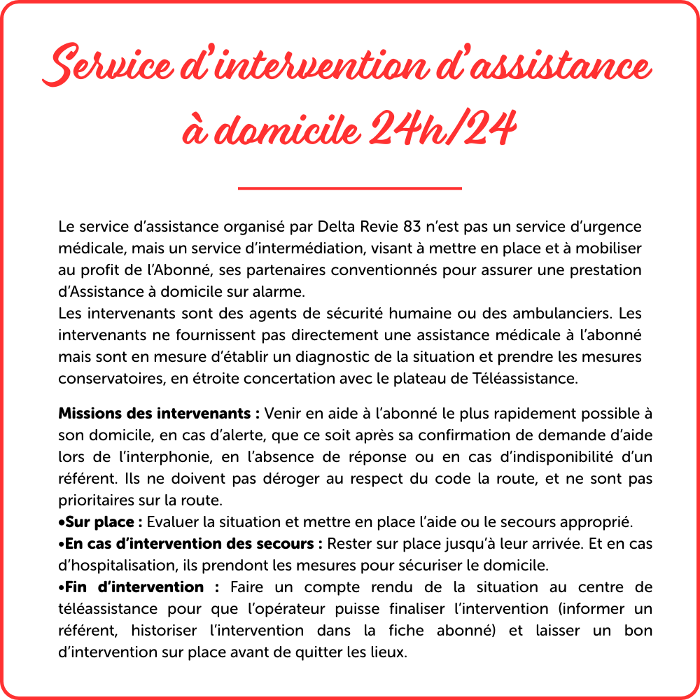 Service &agrave; la personne var intervention